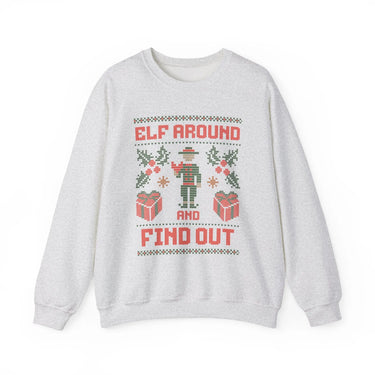 Elf Around & Find Out Funny Christmas Sweater - Sunlit Funlit Country Music Tees